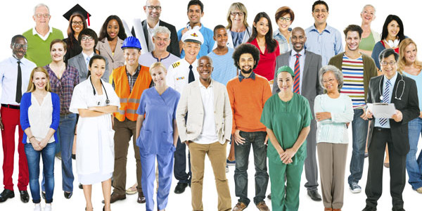 Group of Multiethnic Mixed Occupations People